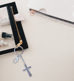 Silver Cross Key Ring