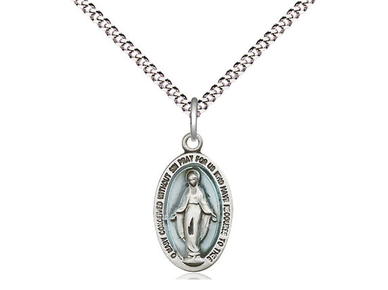 Miraculous Medal with Blue Background