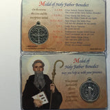 Benedict card & medal