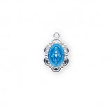 Blue Enameled Fancy Edge Miraculous Medal