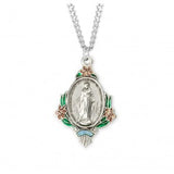 Pink Flower Miraculous Medal