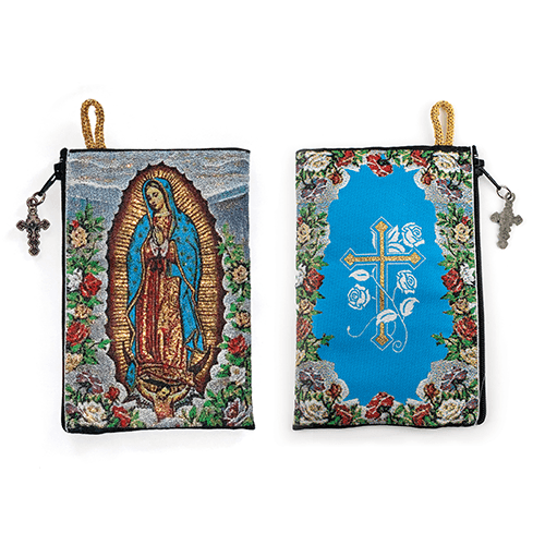 Our Lady of Guadalupe Woven Tapestry Rosary Pouch