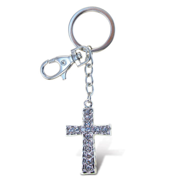 Silver Cross Key Ring