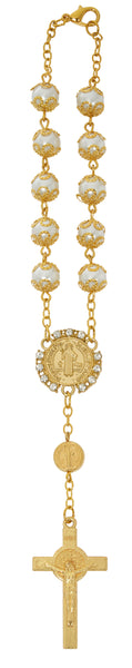 Gold St. Benedict Auto Rosary