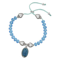 Blue Crystal Miraculous Mary Bracelet