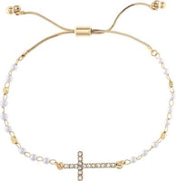 Faux Pearl & Crystal Bracelet