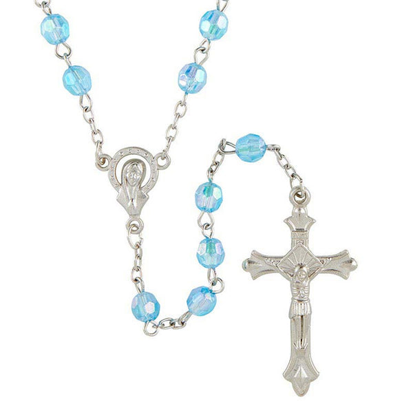 Light Blue Acrylic Rosary