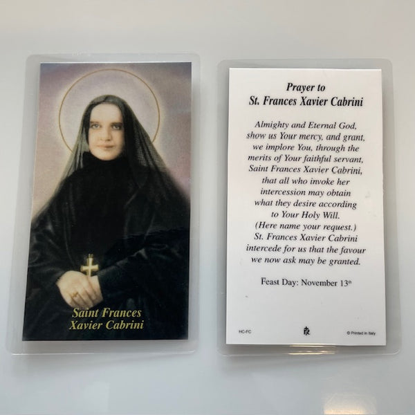 Cabrini Photo Holy Card