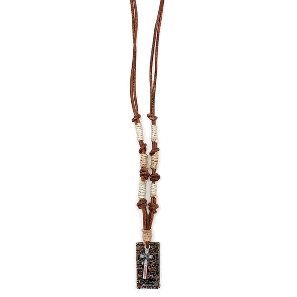 Brown and Tan Knotted Necklace