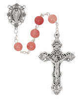 Peach Glass Rosary