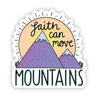 Faith Can Move Mountains Purple Sticker