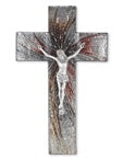 Gray and Red Glass Crucifix