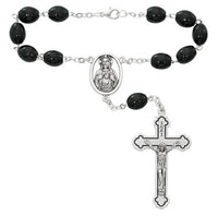 Black Sacred Heart Auto Rosary
