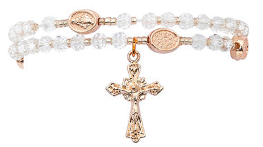 Crystal Rosary Twist Bracelet