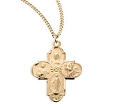 Gold-plated Four Way Cross