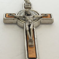 Wood Inlay Benedict Crucifix