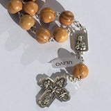 Olive Wood 4-Way Cross Auto Rosary