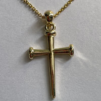 Gold Nail Cross Necklace