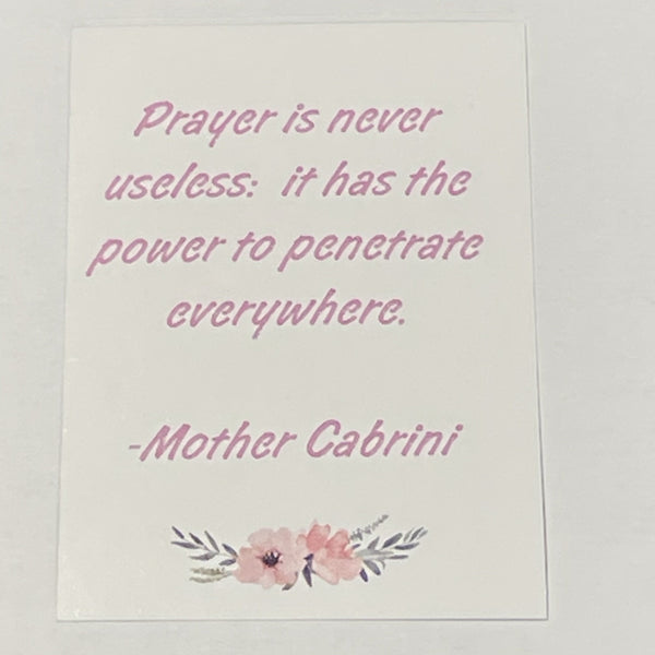 Cabrini Prayer sticker