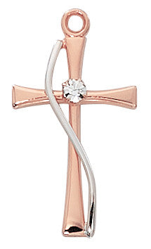 Two Tone Rose Gold Cross