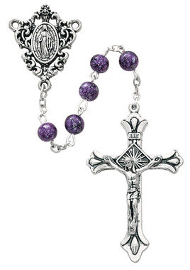 Purple Glass Bead Rosary