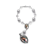 Silver Pearl Guadalupe Car Charm