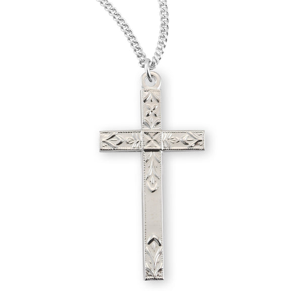 Sterling Silver Embossed Cross