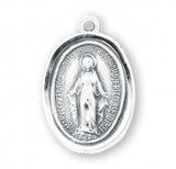 Sterling Silver Smooth Oval Miraculous Medal