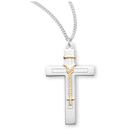 Two Tone Rosary Cross