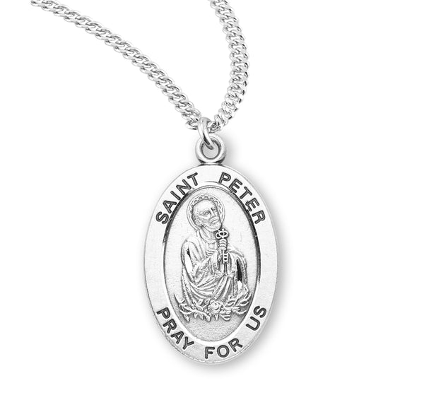 Saint Peter Oval Sterling Silver