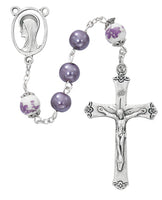 Purple Pearl and Floral Rosary