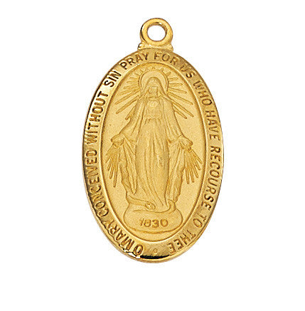 Gold Oval Miraculous Medal