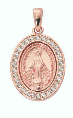 Rose Gold and Sterling Miraculous Medal