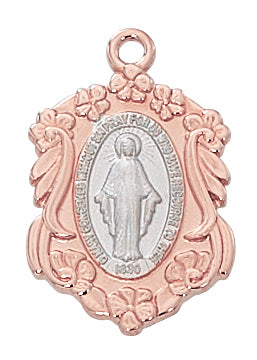 Rose Gold and Sterling Miraculous Medal