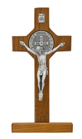 Standing Walnut Crucifix with Benedict Seal