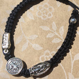 Cord Bracelet with Guadalupe-Jude-Benedict
