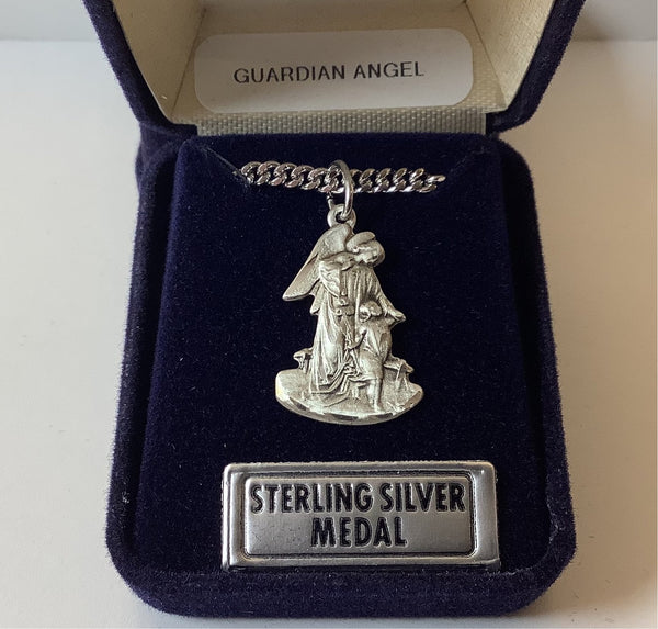 Guardian Angel Cut Out Sterling Medal