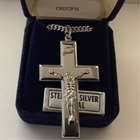 Large Polished Silver Crucifix