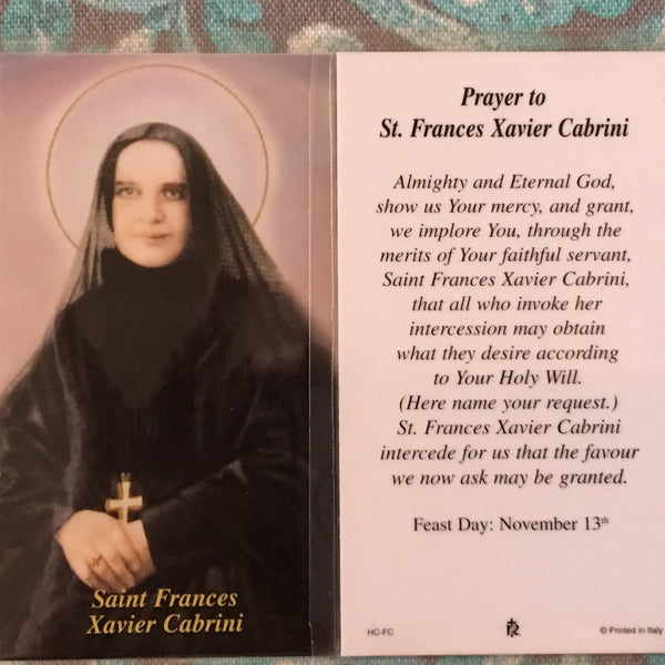 Mother Cabrini Prayer Card – Shop Cabrini