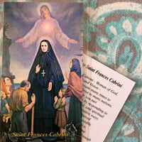 Cabrini with Immigrants Holy Card