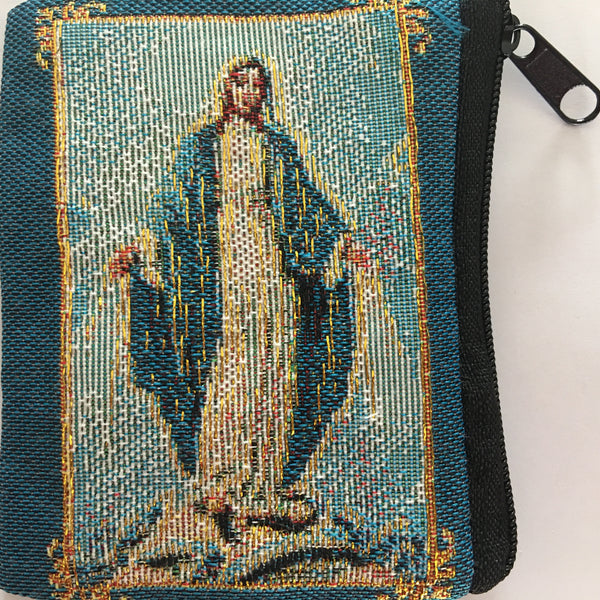 Mary Embroidered Rosary Bag
