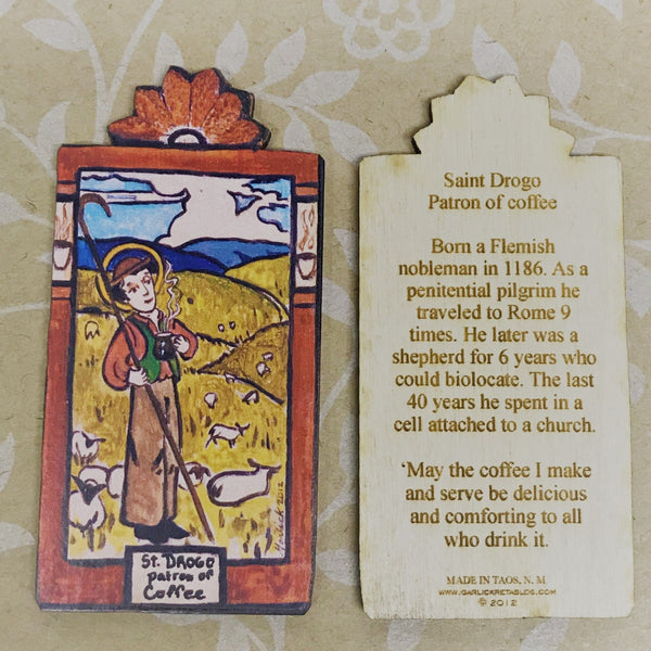 patron saint of tobacco Roch Saint Plague Victims and Healing carved pine wood in traditional form St. Drogo - Patron Saint