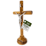 7" Olive Wood Standing Crucifix