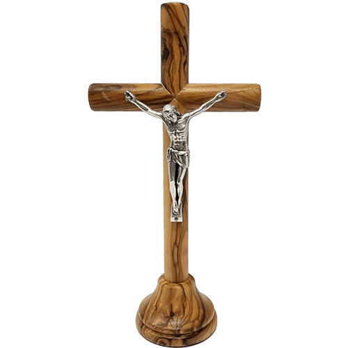 7" Olive Wood Standing Crucifix